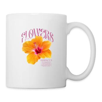 Hibiskus Hibiskusblüte Blume Blumen - Tasse - Weiß - Rechts