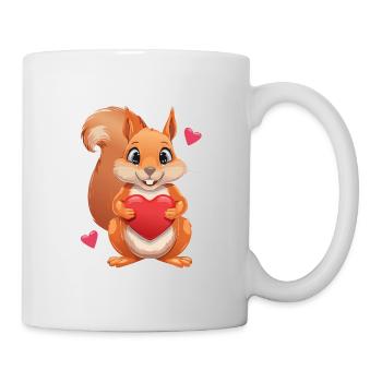 Cute squirrel with heart - Mug - white - Right