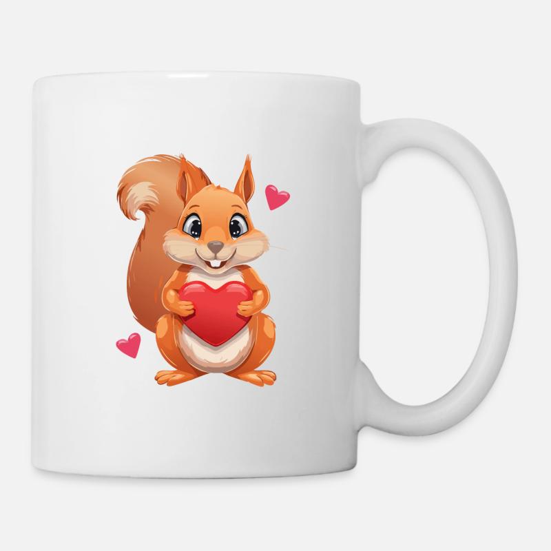 Écureuil mignon avec coeur - Mug blanc - blanc