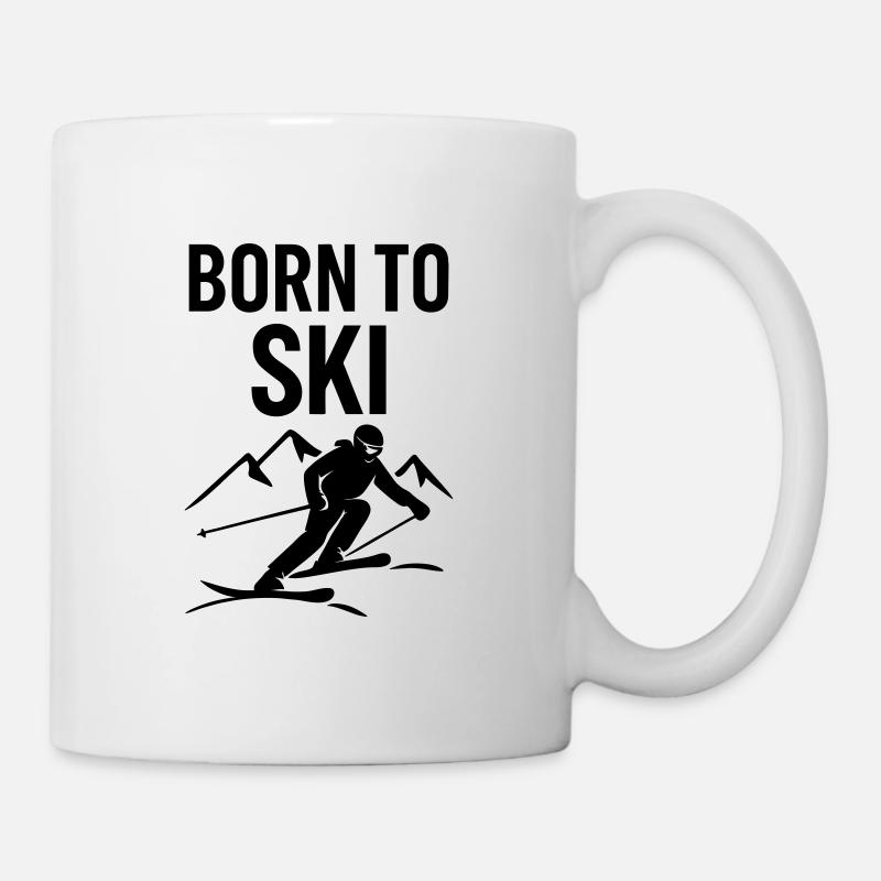 Cadeau Born To Ski pour les skieurs - Mug blanc - blanc