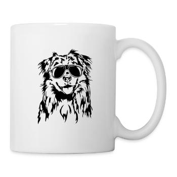 Australian Shepherd cool Hunde Portrait Wilsigns - Tasse - Weiß - Rechts