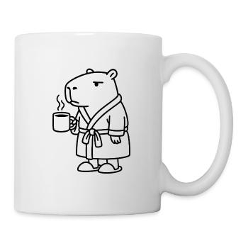 Capybara en robe de chambre Café - Mug blanc - blanc - Droite