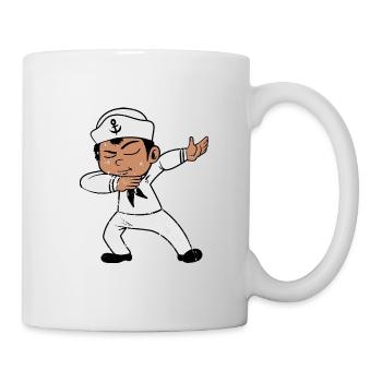 Retro Vintage Grunge Style Dabbing Dab Seemann - Tasse - Weiß - Rechts