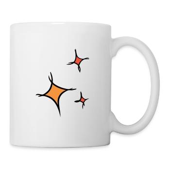 Asterisk. Three colorful stars, hand-drawn. - Mug - white - Right