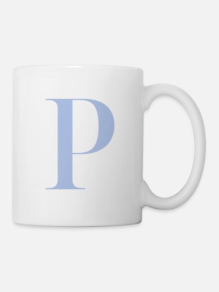 Lettre P Bleu - Mug blanc - blanc