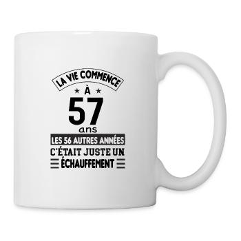 Cadeau anniversaire 57 ans - Mug blanc - blanc - Droite
