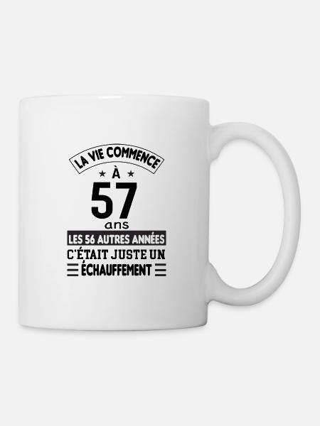 Cadeau anniversaire 57 ans - Mug blanc - blanc