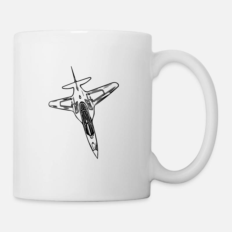 Eleganter Jet Flieger Flugzeug - Tasse - Weiß