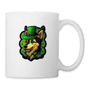 Cuddly Wolf St. Patrick's Day Hat with Green - Mug - white - Right