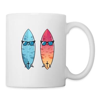 Surfen Board Wasser Welle Meer Strand Urlaub - Tasse - Weiß - Rechts