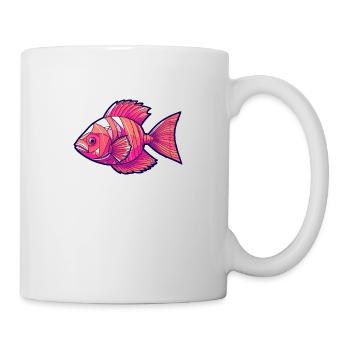 Magenta geometrischer Fische - Tasse - Weiß - Rechts