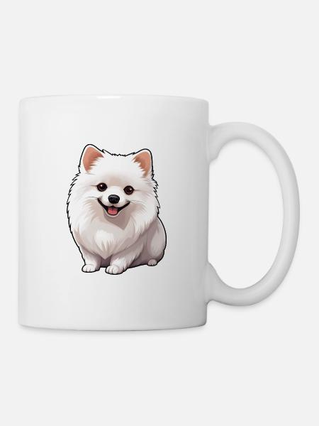 weiß Pommerscher Hund - Tasse - Weiß