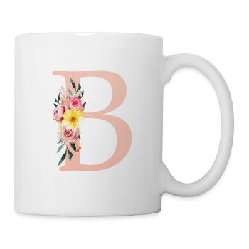 B Monogramm Floral - Tasse - Weiß - Rechts