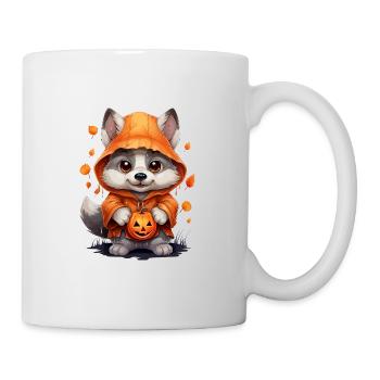 Cute Halloween Wolf with Pumpkin Lanterns - Mug - white - Right