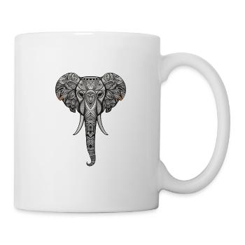 Elephant with African pattern no2 - Mug - white - Right