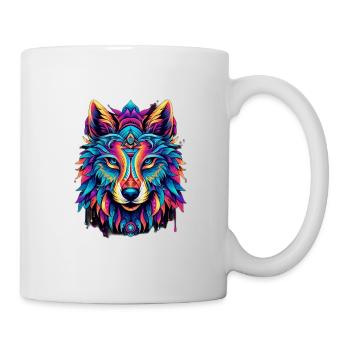 Kaleidoscopic Wolf Circle - Mug - white - Right