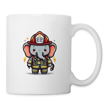 Cute Elephant Firefighter - Mug - white - Right