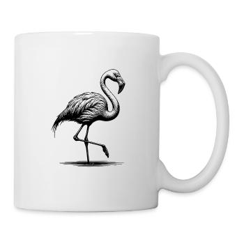 Handsome flamingo standing on one leg - Mug - white - Right