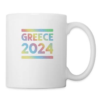 Grèce 2024 Équipe de vacances colorée - Mug blanc - blanc - Droite