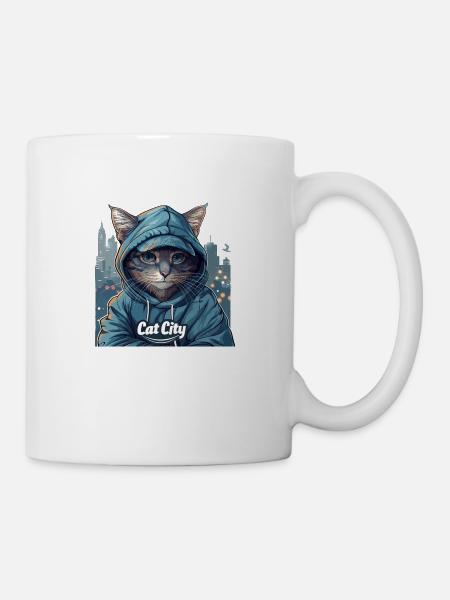 Ronronnements : Cat City Fashion pour les tendances - Mug blanc - blanc
