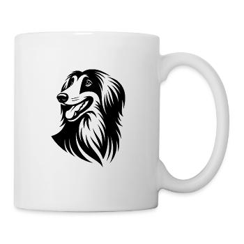 Afghan Greyhound Portrait Proud Dogs Head - Mug - white - Right