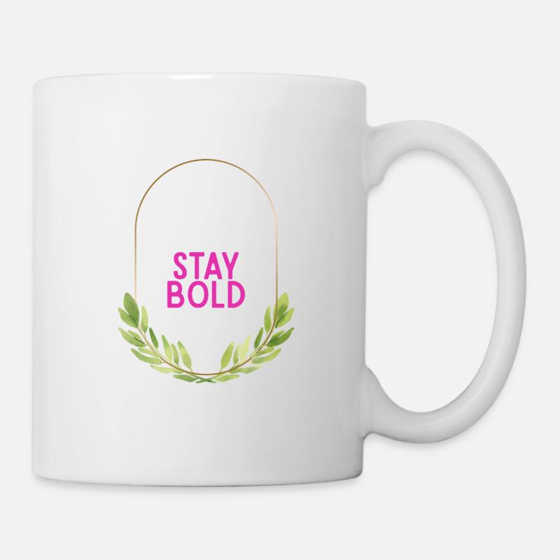 Stay Bold Leaf Wreath Motif - Mug - white