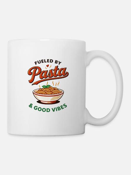 Pasta & Gute Vibes Logo - Mug - white