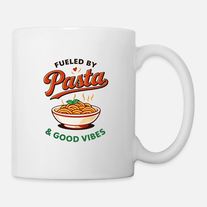 Pasta & Gute Vibes Logo - Tasse - Weiß