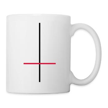 Umgedrehtes Kreuz - Tasse - Weiß - Rechts