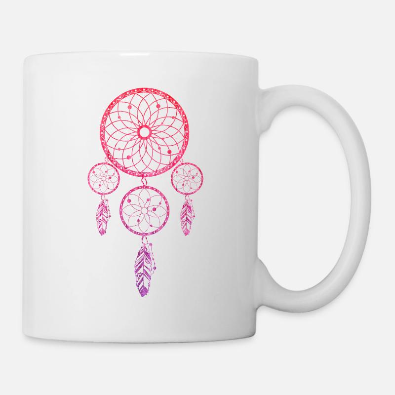 Attrape rêve Rose - Mug blanc - blanc