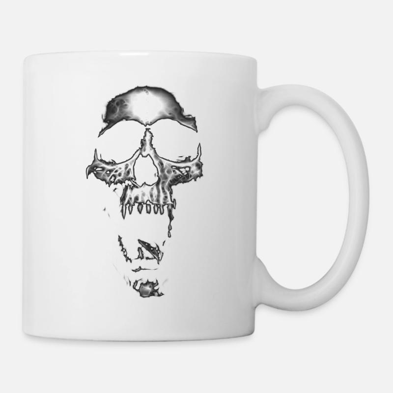 skull, tete de mort, metal, - Mug blanc - blanc