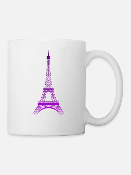 Tour Eiffel (dégradé violet-pourpre) - Mug blanc - blanc