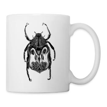 Kaefer mit Kontur - Tasse - Weiß - Rechts