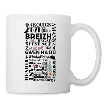 LES MOTS DE LA BRETAGNE - Breizh - BZH - - Mug blanc - blanc - Droite