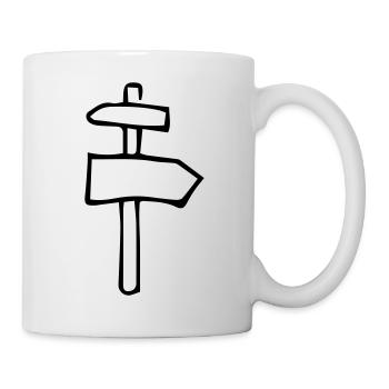 Wegschild,hölzern,Wegschild,Anleitung,Straße - Tasse - Weiß - Rechts