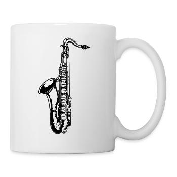 Saxophon - Tasse - Weiß - Rechts