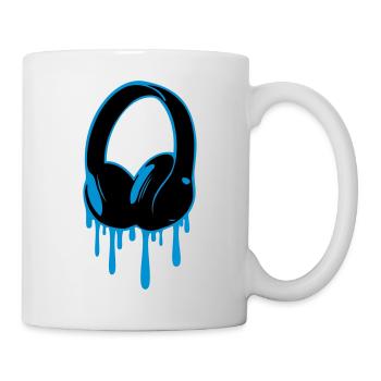 Kopfhörer liquid blau flüssig Musik Headphones - Tasse - Weiß - Rechts