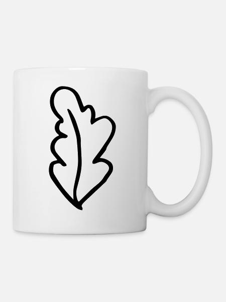 Blatt Eichenblatt - Tasse - Weiß