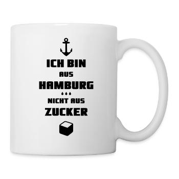 Ich bin aus Hamburg nicht aus Zucker Regen Sturm - Tasse - Weiß - Rechts