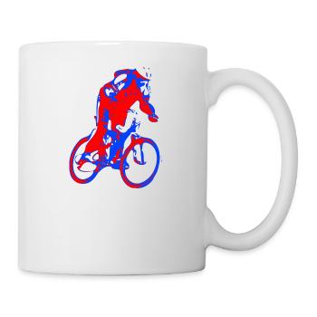 bicycle mountain bike cyclist mountain bike - Mug - white - Right