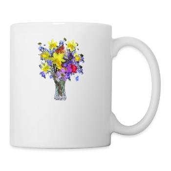 flowers lilies tulips orchids sunflower dahlia ger - Mug - white - Right