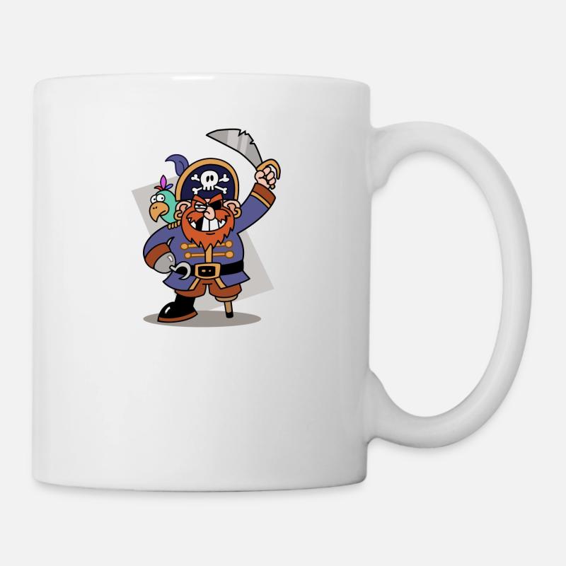 Écart de dent de pirate avec agallo de couleur - Mug blanc - blanc