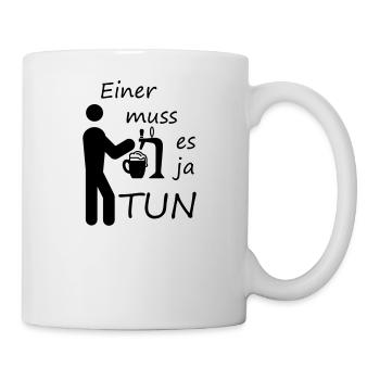 Bier Zapfer - Tasse - Weiß - Rechts
