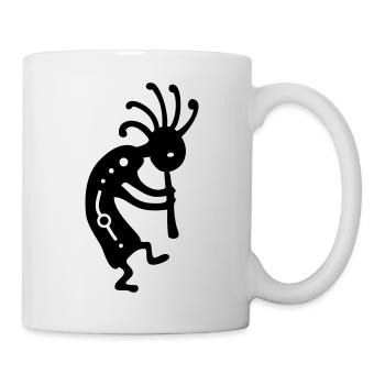 Indianischer Glücksbringer Kokopelli - Tasse - Weiß - Rechts