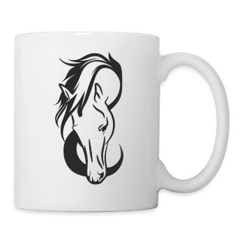 CHEVAL CHEVAL ÉQUITATION SPORT DE NOËL Cadeau de Noël - Mug blanc - blanc - Droite