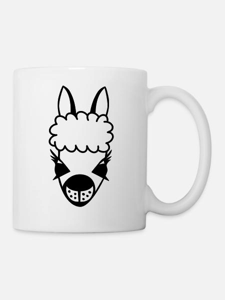 contour de lama - Mug blanc - blanc
