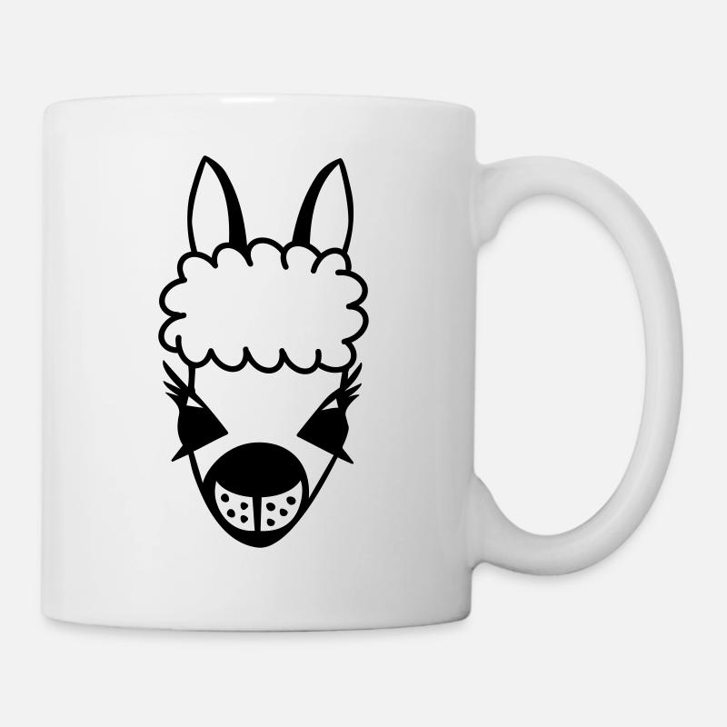 lama kontur - Tasse - Weiß