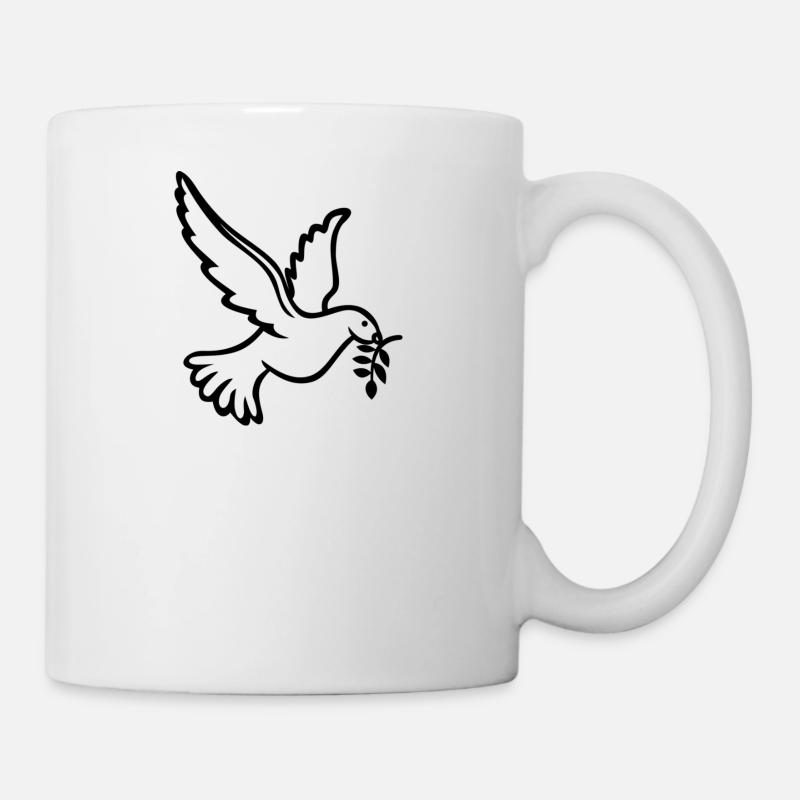 Friedliche Taube Friedenstaube Vogel Tier - Tasse - Weiß