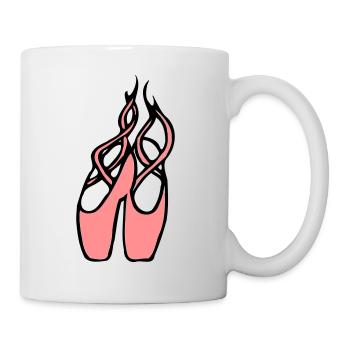 Ballettschuhe Ballerinas Mädchen Tänzerinnen Comic - Tasse - Weiß - Rechts