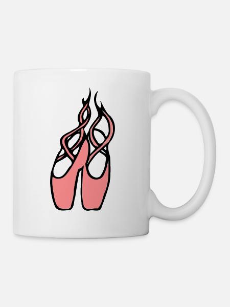 Chaussures de ballet filles Ballet danseurs Comic - Mug blanc - blanc